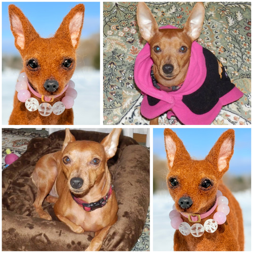 Yahoo!オークション - ミニチュア羊毛フェルト犬【6.8cmの