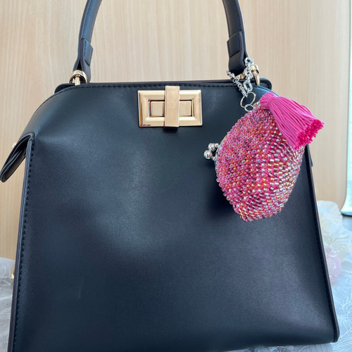 大人かわいい ビーズがま口財布 小銭入れチェーンキーホルダー 大人かわいい ビーズがま口財布 小銭入れチェーンキーホルダー