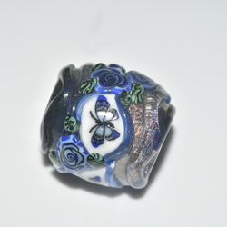 蝶 とんぼ玉 ペンダントトップ michaoo71 (11800-499)ガラス工芸家創作