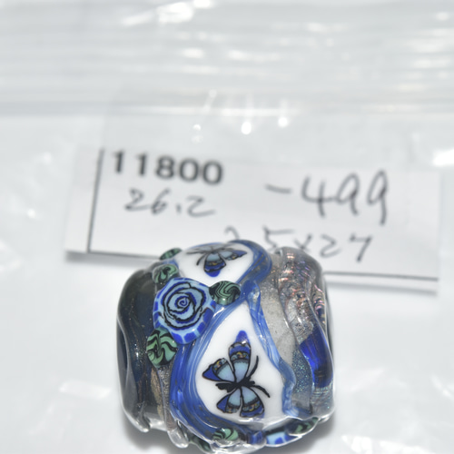 蝶 とんぼ玉 ペンダントトップ michaoo71 (11800-499)ガラス工芸家創作