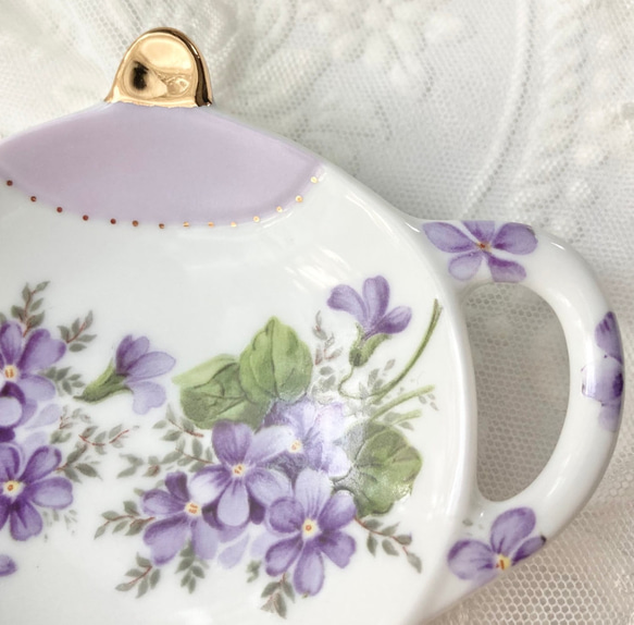 【即納】スミレのティーバッグトレイ ラッピング無料♪ 4枚目の画像