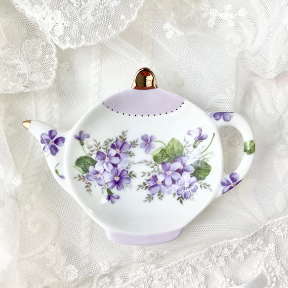 【即納】スミレのティーバッグトレイ ラッピング無料♪ 2枚目の画像