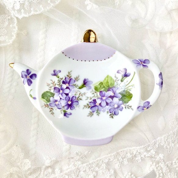 【即納】スミレのティーバッグトレイ ラッピング無料♪ 1枚目の画像