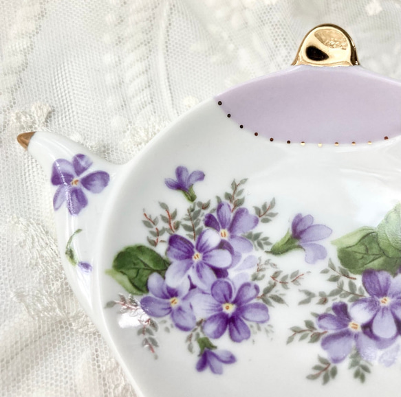 【即納】スミレのティーバッグトレイ ラッピング無料♪ 3枚目の画像