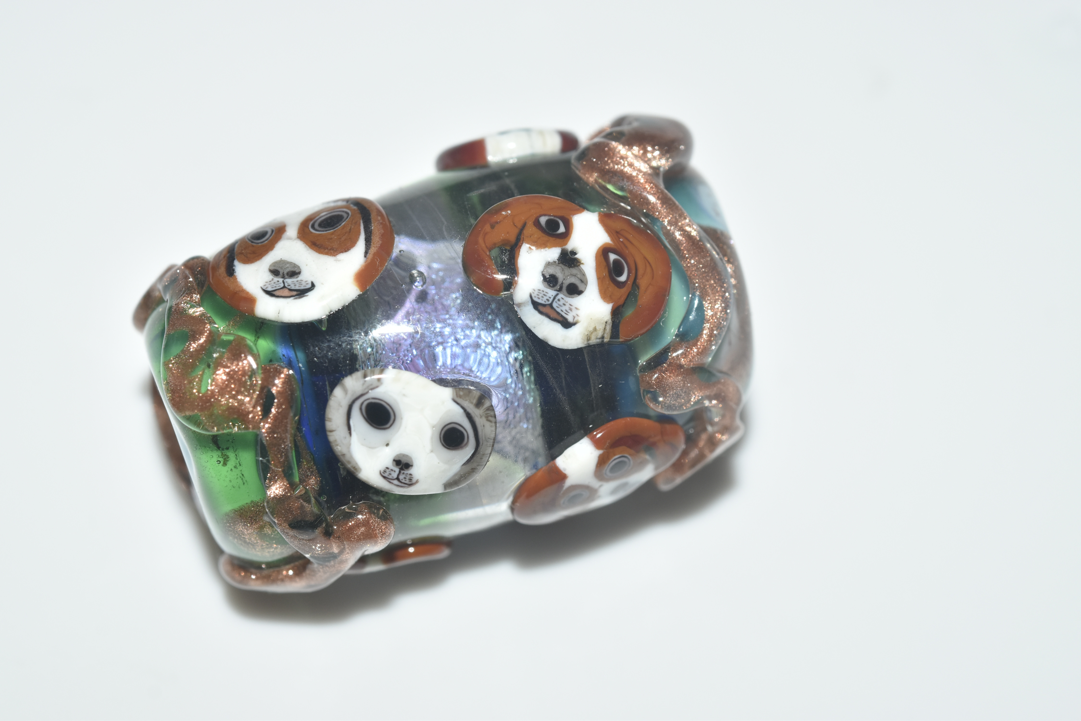 犬　いぬ　DOG　ぺンダントップ  michaoo71 (11809-499)ガラス工芸家創作 ハンドメイド 一点物