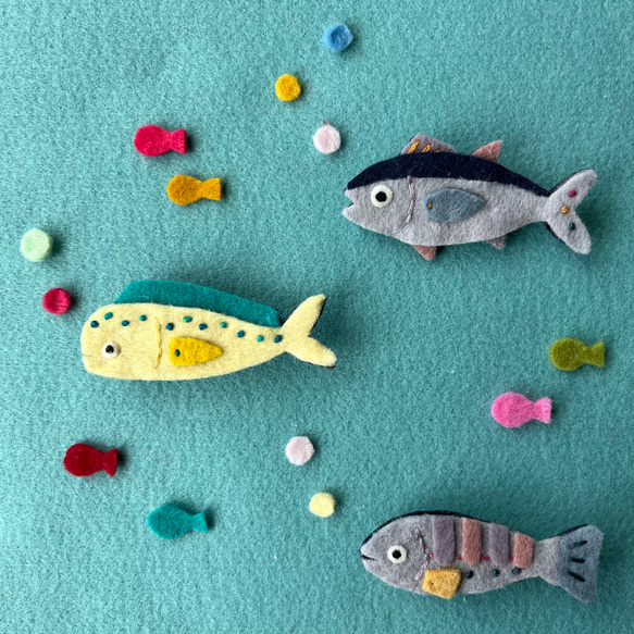 フェルトブローチ 魚シリーズ① ブローチ せんたくびよりチハル 通販