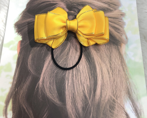 【113】 ハンドメイド　リボン　ヘアゴム ハンドメイド リボン ヘアゴム レース 10個セット かわいい