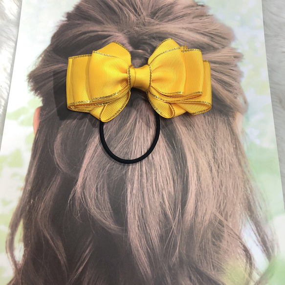 リボン　ヘアゴム♡rianaribbon♡ブラウン♡ハンドメイド リボン ヘアゴム♡rianaribbon♡ブラウン♡ハンドメイド リボン