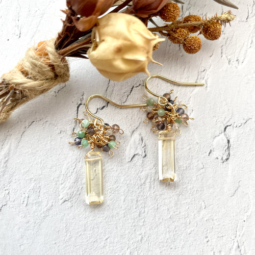 送料無料】 【再販】 14kgf 宝石質 シトリン 天然石の粒々たくさん  