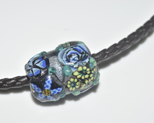 花 細密描写とんぼ玉 ぺンダントップ michaoo71 (y1925-451