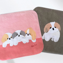 シーズー ミニハンカチタオル 2枚セット ハンカチ・手ぬぐい せいこ