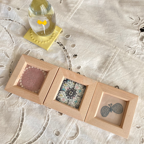 ミナペルホネン　アネモネ　インテリアフレーム ファブリックフレーム3個セット☆ミナペルホネン anemone x forestwave