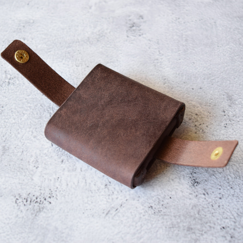 ダークブラウン レザー アクセサリーケース