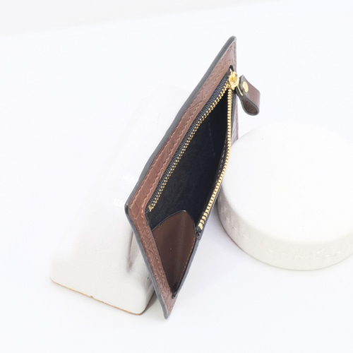 ハンドメイド】本革 ミニフラグメントケース75×135 クロコ型押し