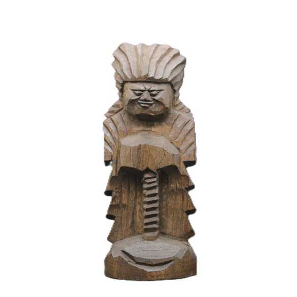 テーマ作品「護る」（護法神15cm（gh5506）仏像 円空仏 摸刻 木彫 彫刻