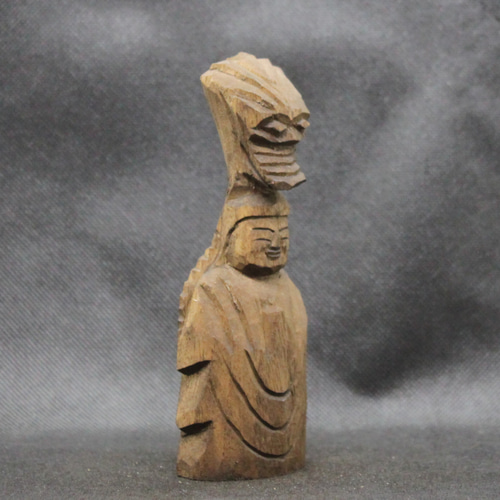 龍頭観音菩薩(14cm rz6220)仏像 円空仏 摸刻 木彫 彫刻 円空工房