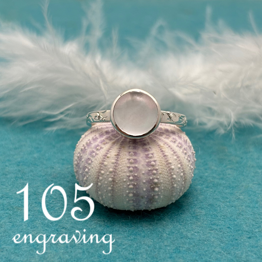 1点もの 　ローズクォーツ  ハンドエングレービングシルバーリング 13号 5,040円