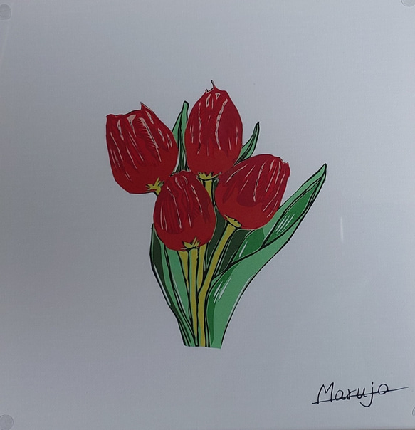 切り絵「チューリップ」 切り絵 ogura marujo-kirie 通販