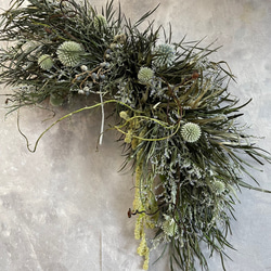 三日月型ドライフラワー壁掛け 4枚目の画像