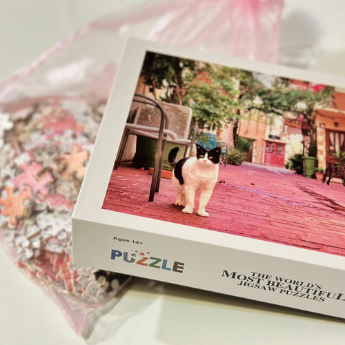 ねこの道案内、ハニア 【 ジグソーパズル 地中海 ねこ 】500ピース