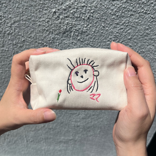 お絵描き ボックス ポーチ オリジナル こどもの絵 絵 セミオーダー S