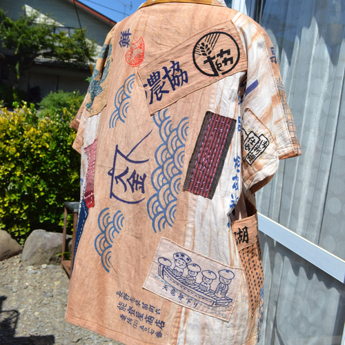 柿渋染め手ぬぐい はおりチュニック J-102 ベスト アトリエ 明