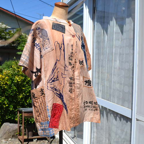 102藍染めチュニック