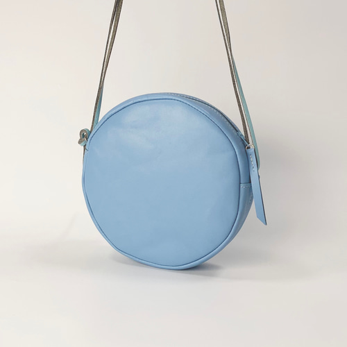 りゃんまる様　ショルダーブルーあり 本革の丸型ショルダー light blue ショルダーバッグ Z-chan