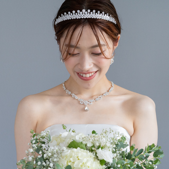 楽天市場】ブライダルアクセサリーセット ネックレス＆ピアス