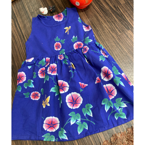 浴衣のワンピース(女の子用) 浴衣リメイク 子供服 着物リメイク