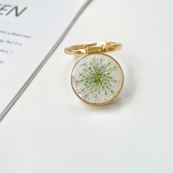 紫陽花iFace風押し花ケース、iPhoneのみ対応、手帳型、iPhone17、iPhone17pro、iPhone16 5枚目の画像