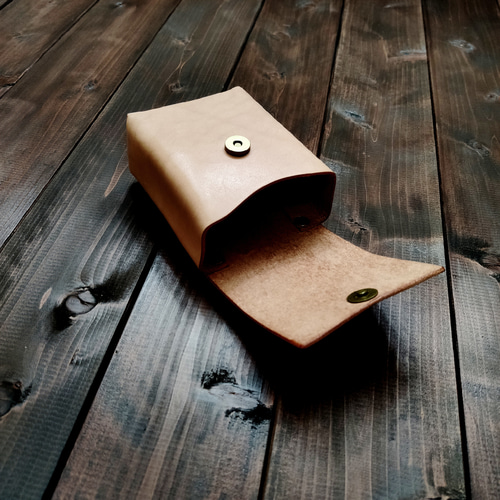 栃木レザーで作ったヌメ革のウエストポーチ】 牛革 レザー 本革 小物