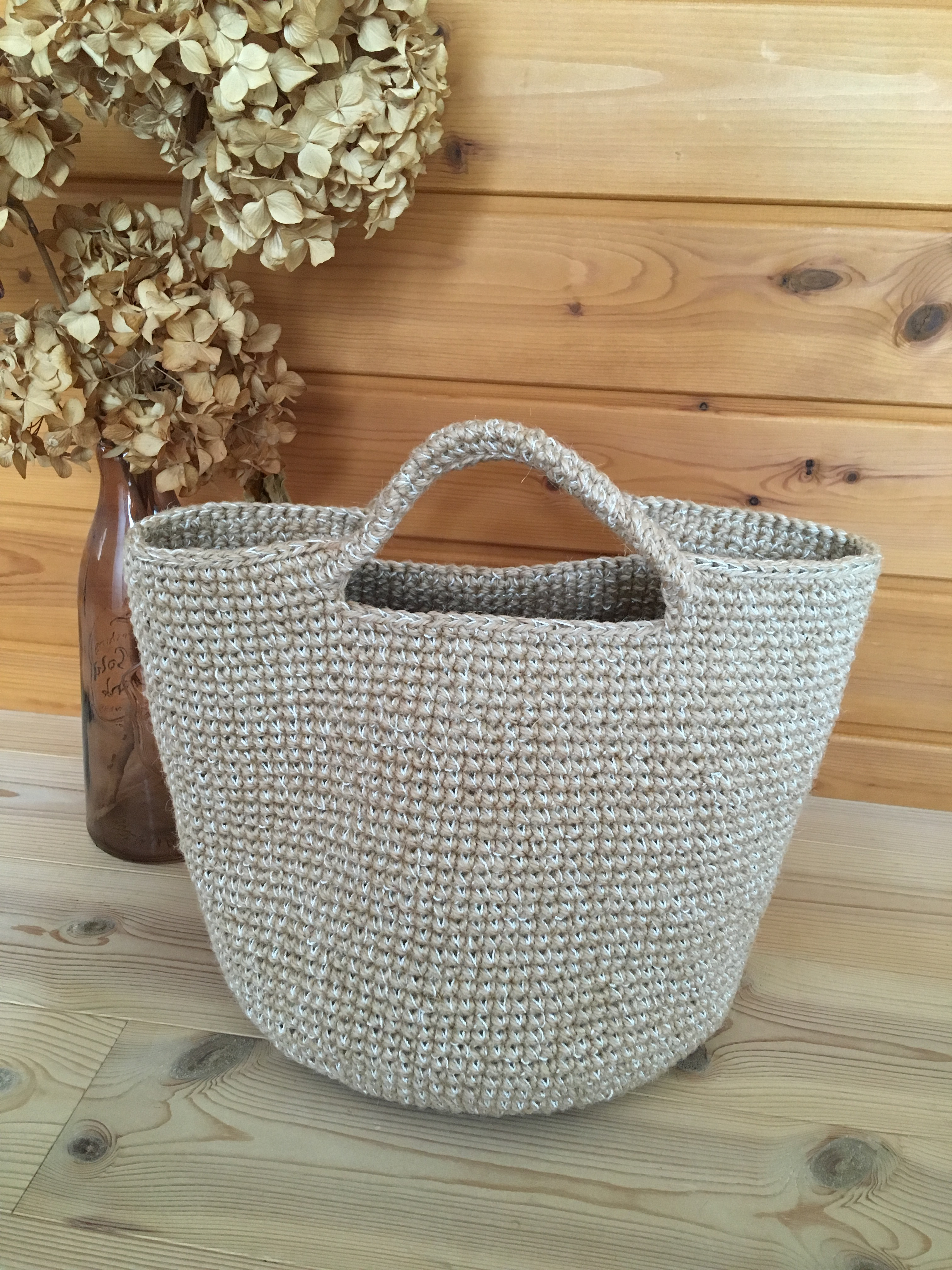 【専用】ジョリーフルール 麻かごトートバッグ ハンドメイド 1d6d00d4cad2f687e335698d874b04