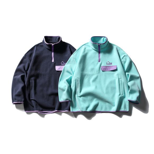 秋冬新作 ポーラーフリース ハーフジップ プルオーバー スウェット