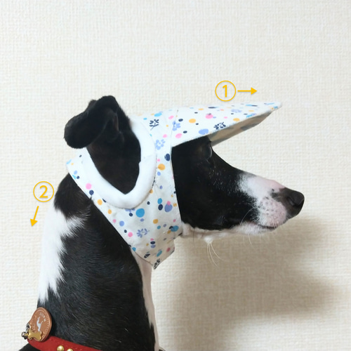 イタグレ帽子 無地 紺 ペット服・アクセサリー atelier NUNNU(ヌンヌ