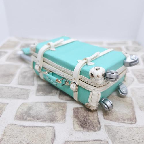 受注製作】本革1/6ドールサイズクラッシックキャリーケース（ミント