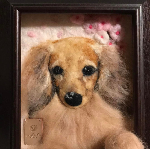 受注制作|おててにぎにぎペットそっくり羊毛フェルトアートフレーム(M) 