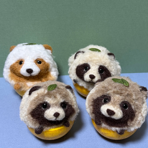 入ってます もふもふ柚子タヌキ 【羊毛フェルト人形】①/ 羊毛フェルト