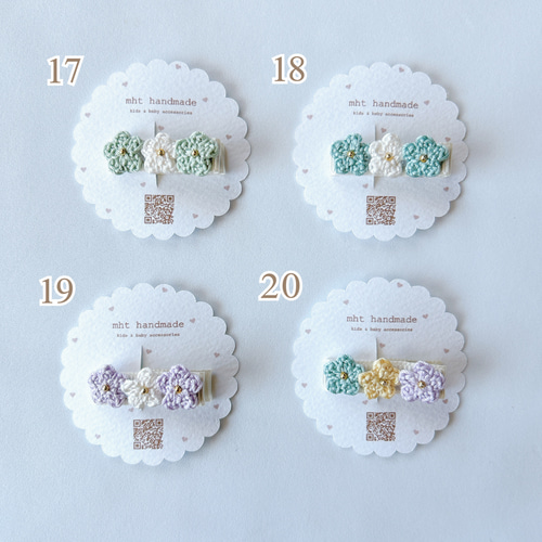 選べる20種 】3連フラワーのヘアクリップ キッズ ベビー アクセサリー