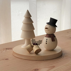 　【早割クリスマス2025】雪だるま　ツリー　ベル　の　クリスマスオブジェ 2枚目の画像