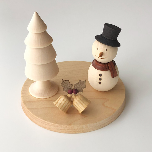 　【早割クリスマス2025】雪だるま　ツリー　ベル　の　クリスマスオブジェ 1枚目の画像