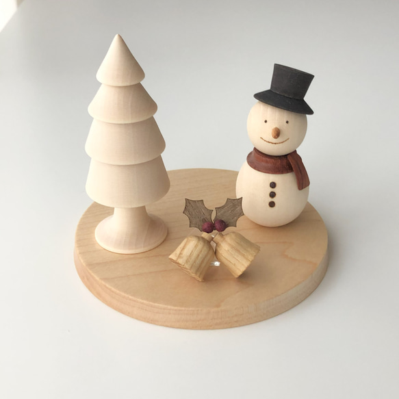 　【早割クリスマス2025】雪だるま　ツリー　ベル　の　クリスマスオブジェ 4枚目の画像