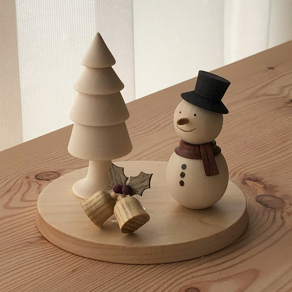 　【早割クリスマス2025】雪だるま　ツリー　ベル　の　クリスマスオブジェ 3枚目の画像