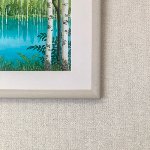 美瑛・青い池04」アクリル画 原画 風景画 額縁付 F4サイズ 絵画 美瑛・青い池04」アクリル画 原画 風景画 額縁付 F4サイズ 絵画