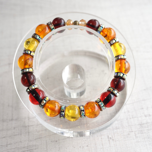 イギリス ヴィンテージ MIRACLE社 琥珀のブレスレット イギリス