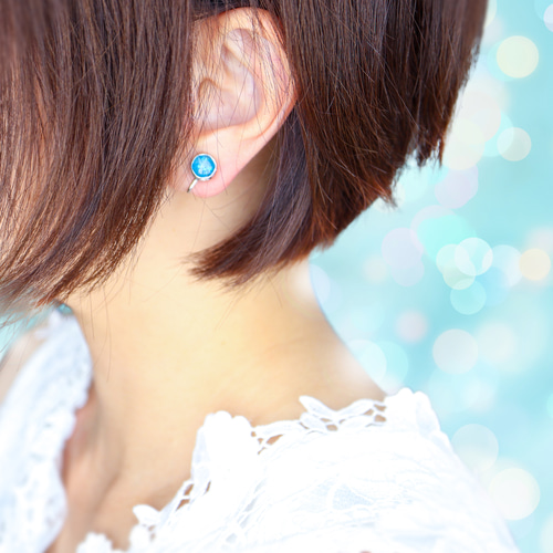 ブルーアパタイトピアス イヤリング 海 天然石 ギフト 誕生日 