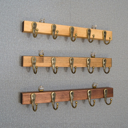 壁付けキーフック 棚なし5連フック /両面テープ、ピン、磁石で取り付け