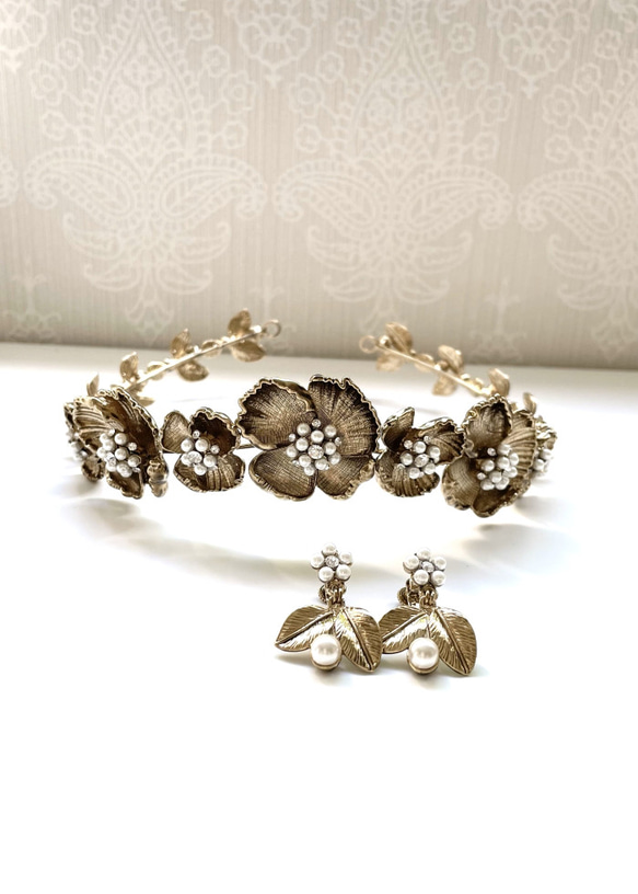 RO41 パールカチューシャ 大粒パール 2連カチューシャ ブライダル ヘアアクセサリー 結婚式 前撮り 結婚式 ブライダル ヘアアクセサリー 前撮り 髪飾り ヘッドドレス