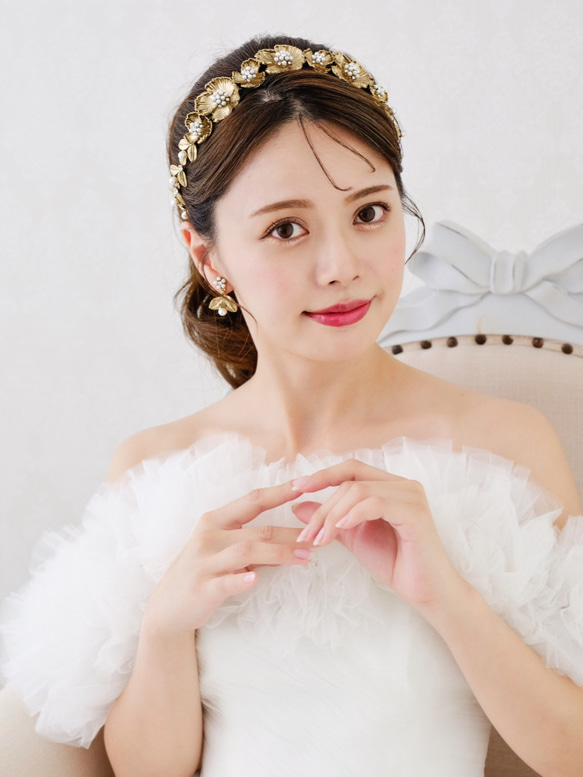 RO41 パールカチューシャ 大粒パール 2連カチューシャ ブライダル ヘアアクセサリー 結婚式 前撮り 結婚式 ブライダル ヘアアクセサリー 前撮り 髪飾り ヘッドドレス