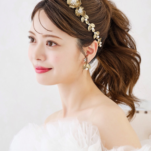 deepa gurnani パール カチューシャ 結婚式 前撮り 髪飾り